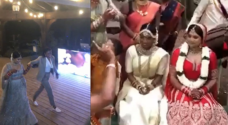 கனடா தமிழ் பெண் ஜோடிகளின் பிரமாண்ட ரிசப்சன் (காணொளி)